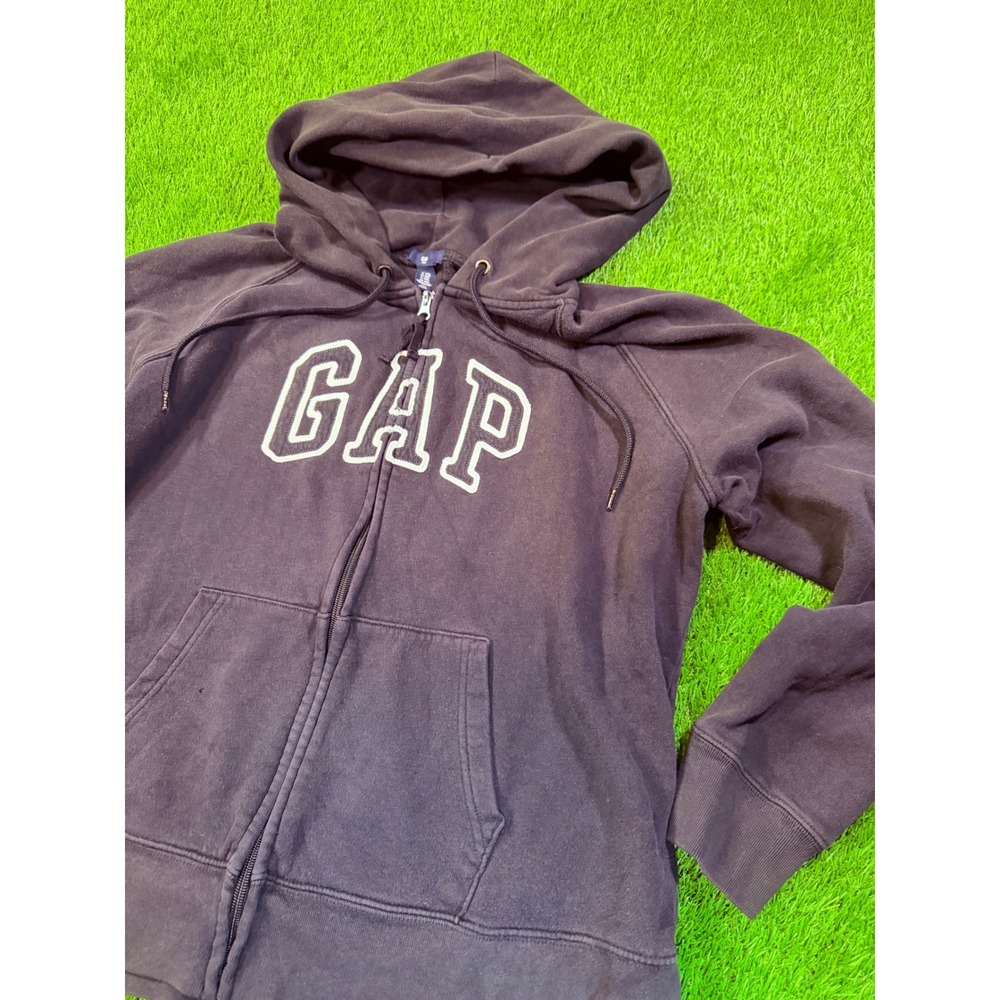 Gap Arch Logo Full Zip Hoodie Mens XXL Faded Black Sweatshirt